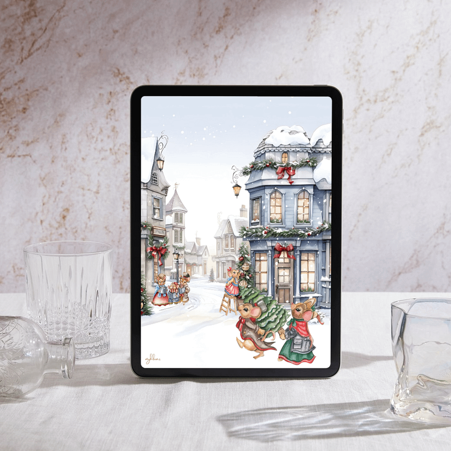 Prelude to Christmas Tablet Wallpaper | Festive Holiday Digital Background | Instant Download | 10 Resolutions product image (7)