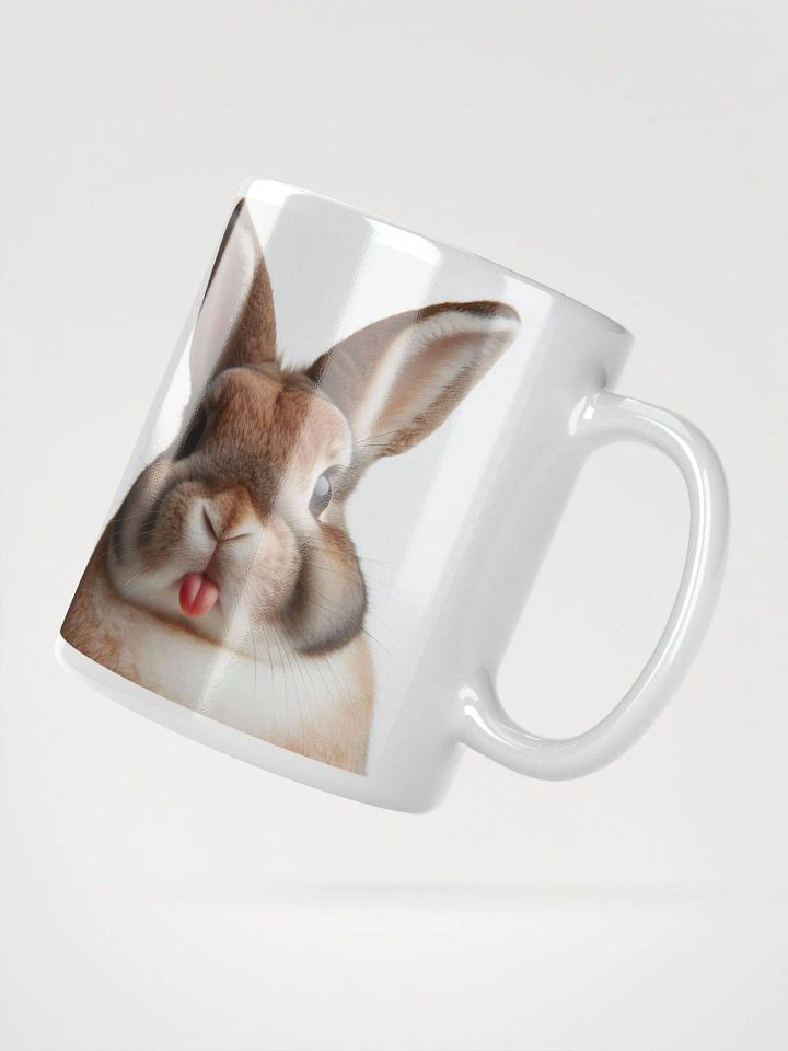 Rude Rabbit #Humorous Glossy Mug - White product image (2)
