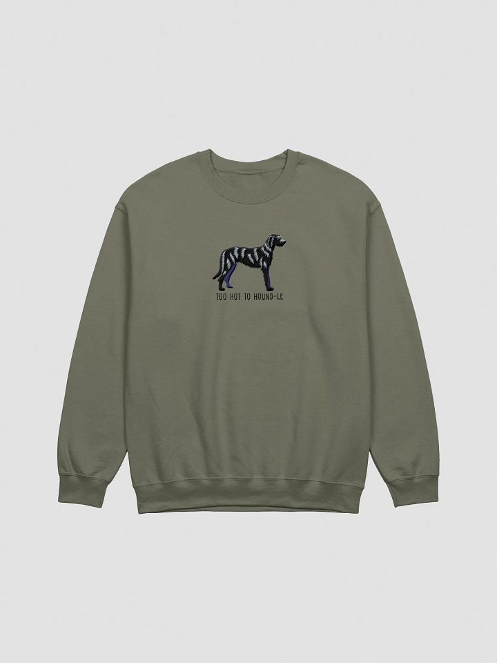Too Hot to Hound-le Sweatshirt (Embroidered) of an Irish Wolfhound(Black) product image (7)