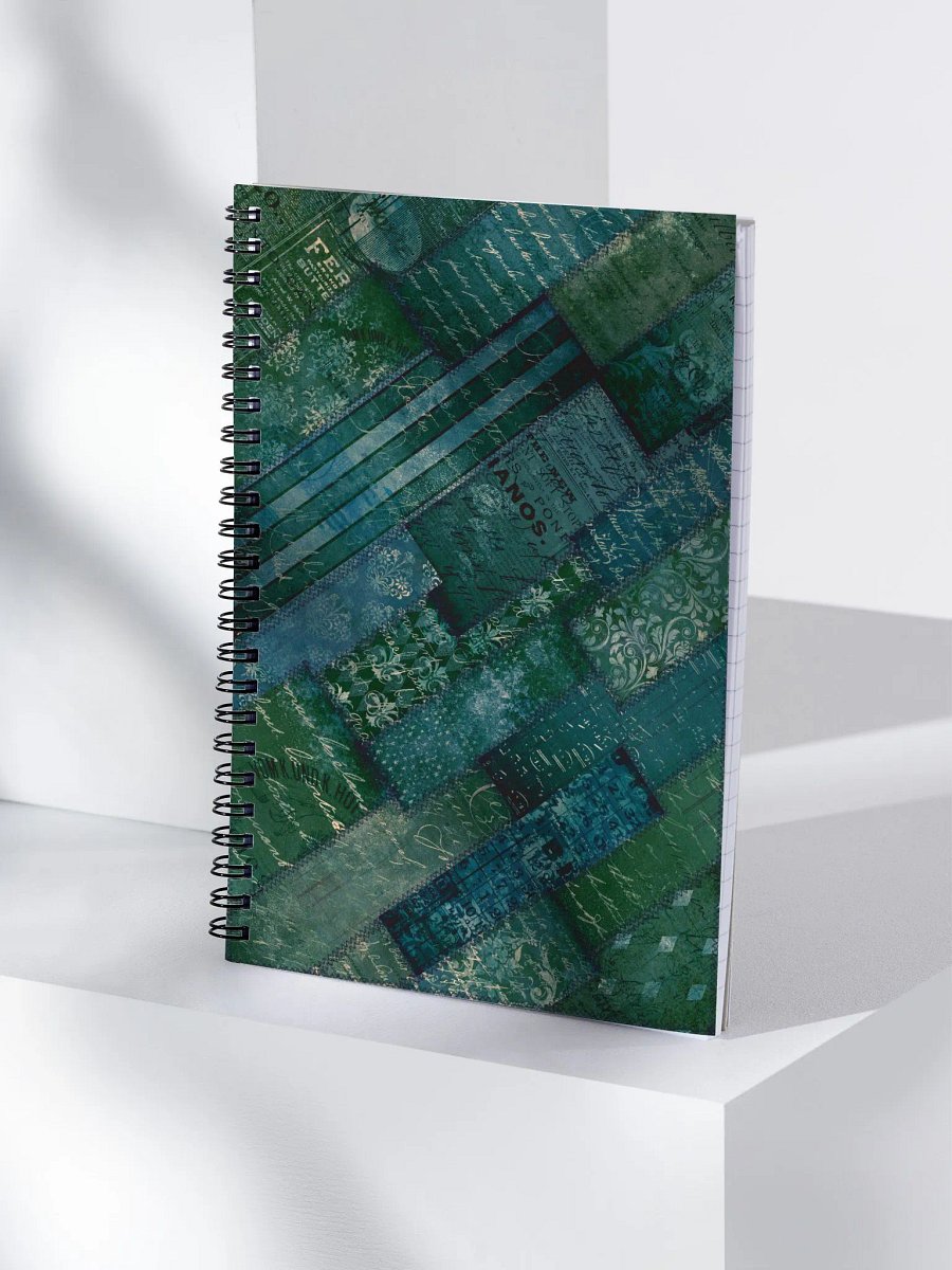 Vintage Deep Green Blue Script Notebook product image (1)