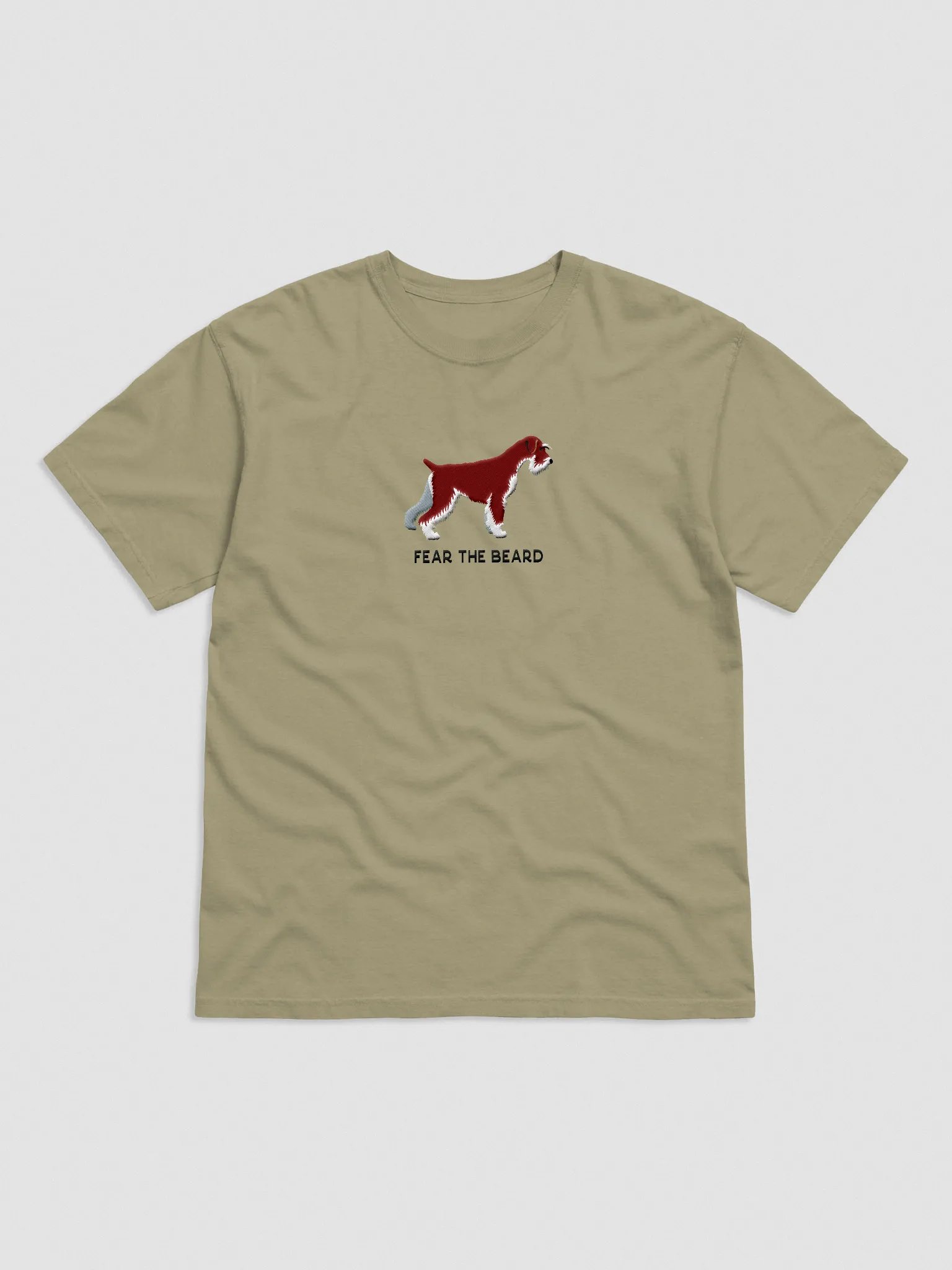 Fear the Beard T-Shirt(Embroidered) of a Standard Schnauzer(Chocolate) product image (4)