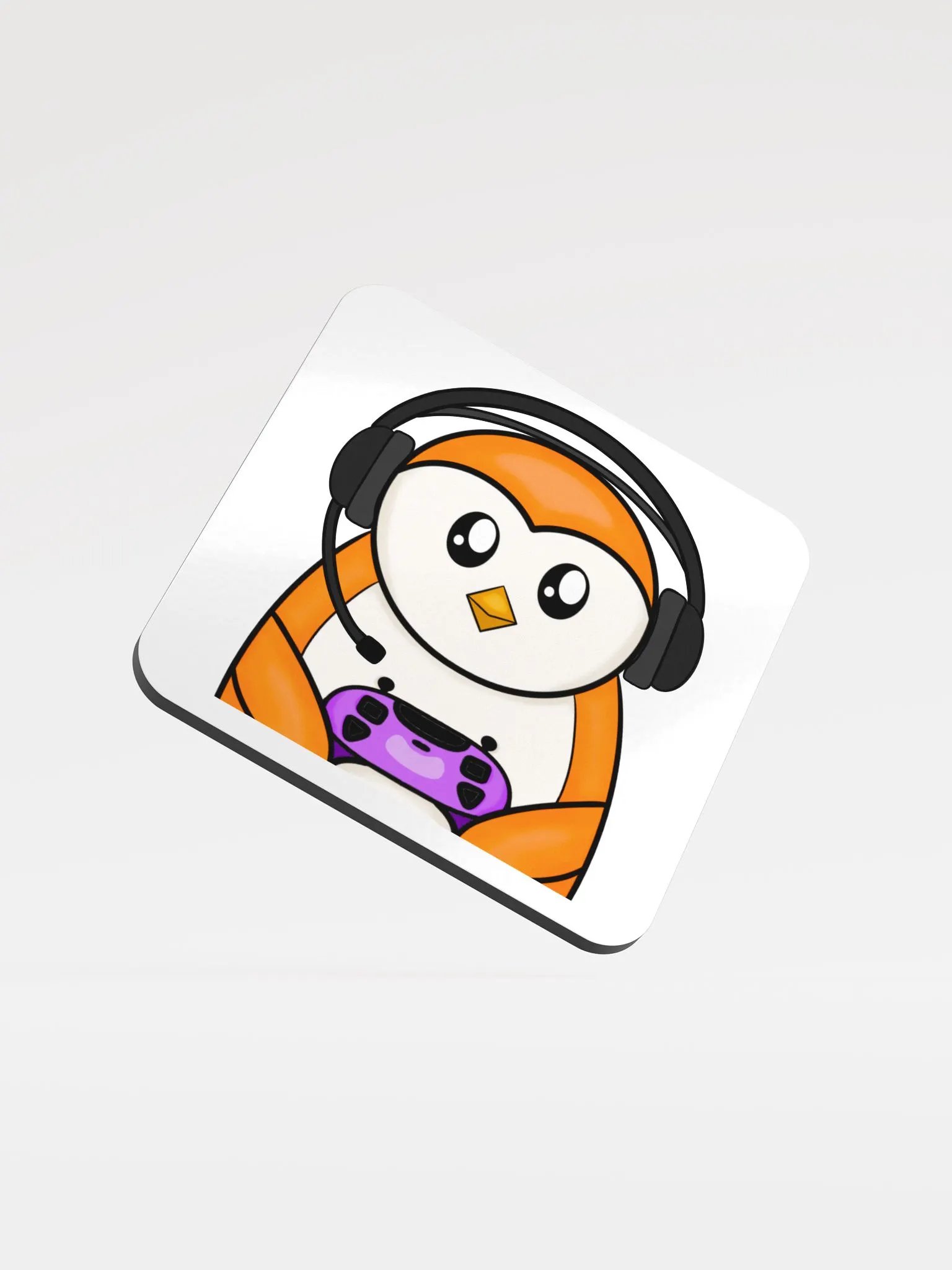 Gamer Penguin Coaster - Orange product image (1)