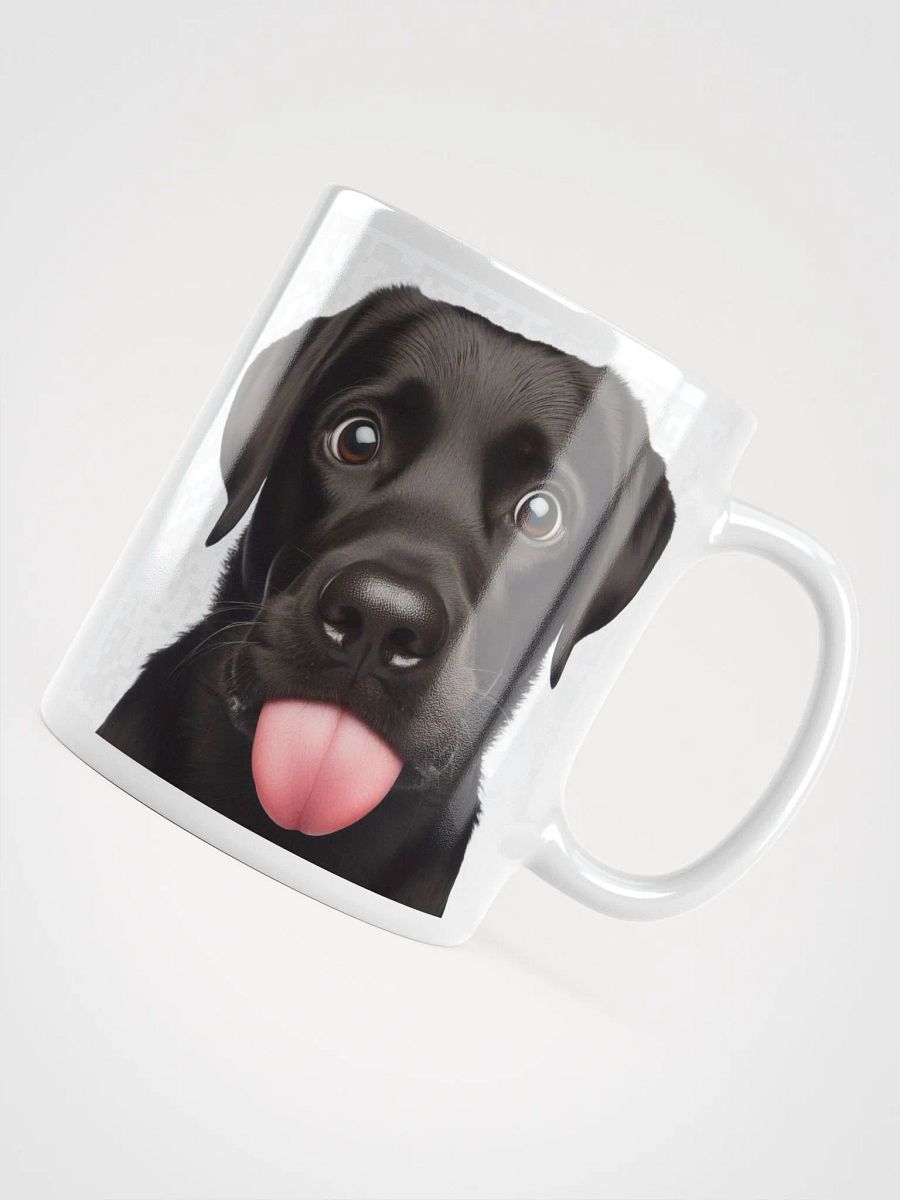 Rude Black Labrador #Humorous Glossy Mug - White product image (5)