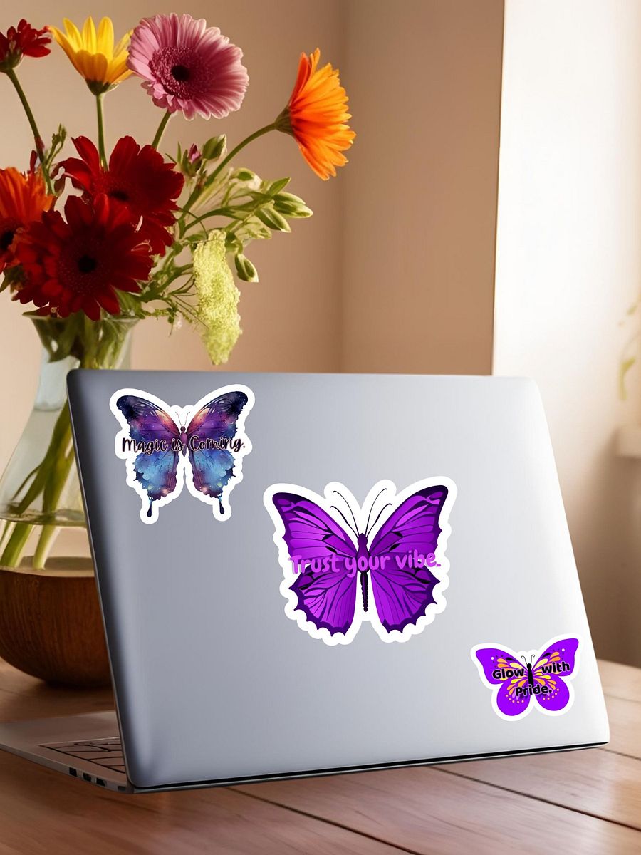 Glow with Pride – Purple Butterfly Inspirational Quote Sticker product image (9)