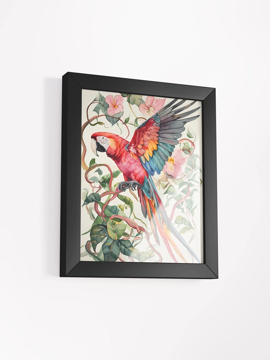 Vibrant Watercolor Parrot Perched Poster product image (3)