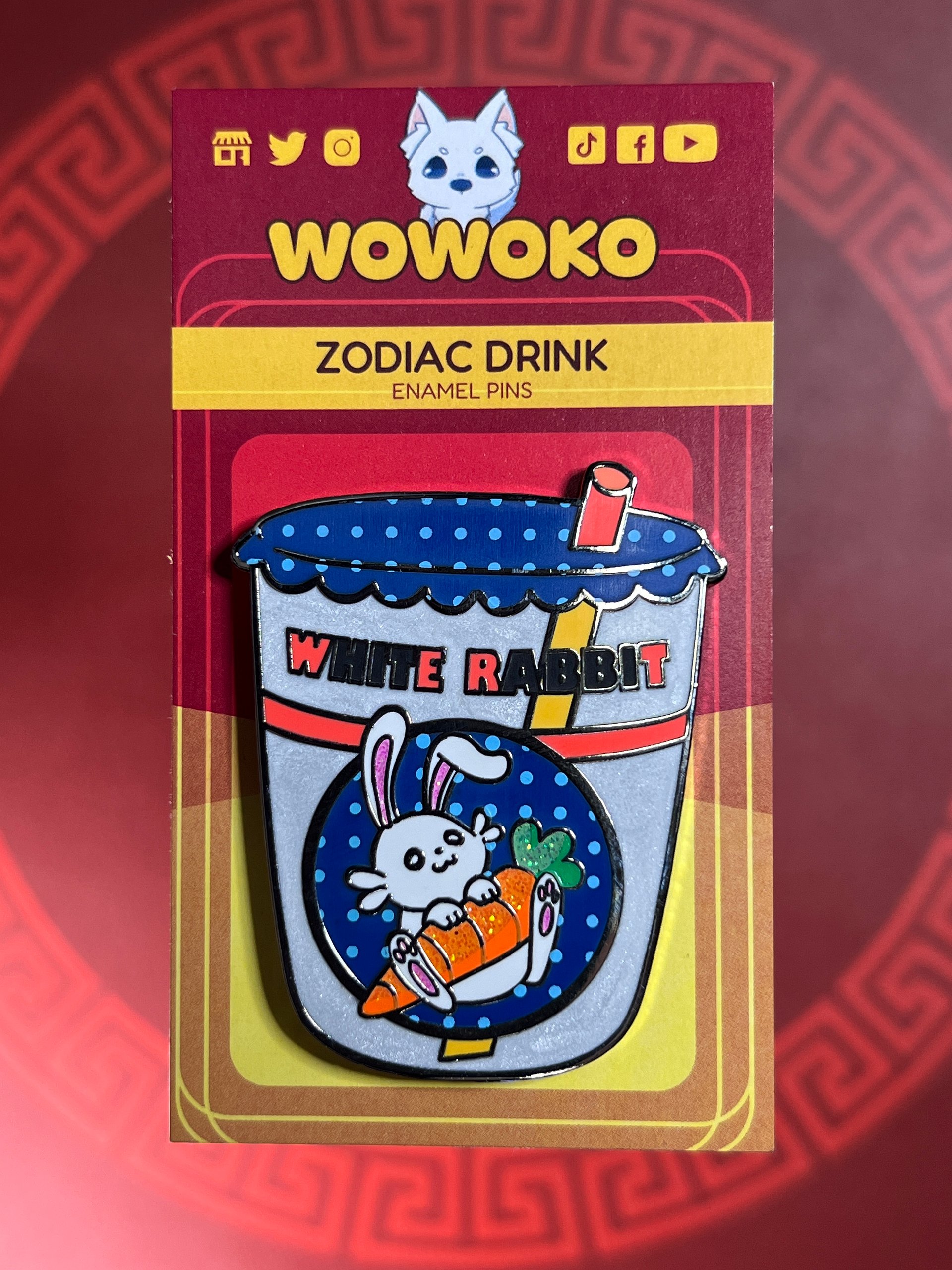 Enamel Pin - Zodiac Drinks - White Rabbit Candy Milk Tea product image (1)