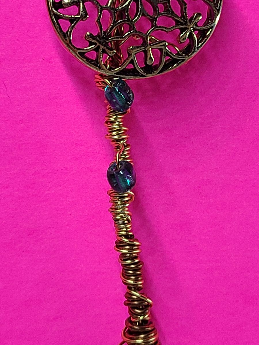 Mandala Handmade Bubble Wand - wire wrapped pendant product image (3)