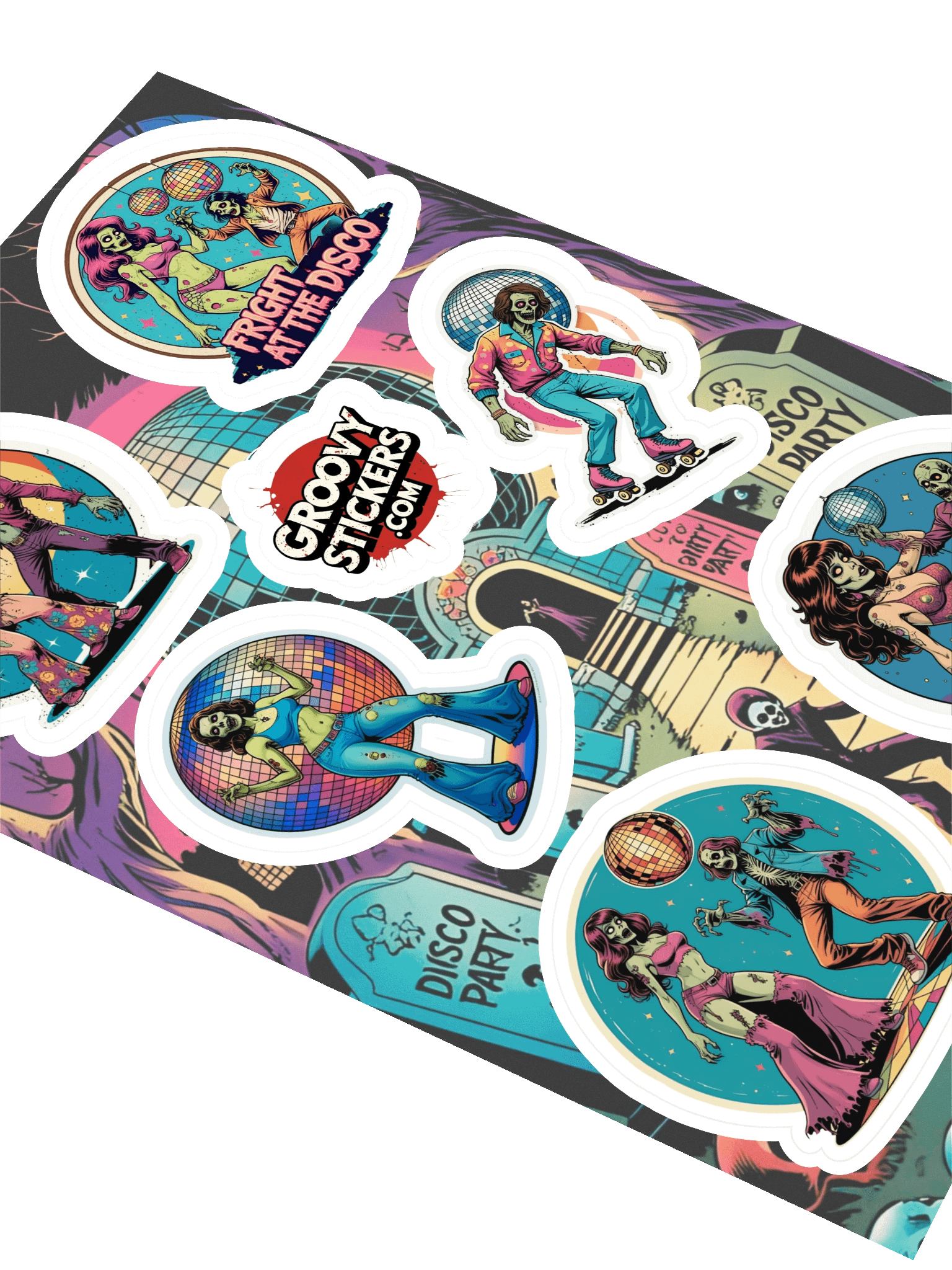 Zombie Disco Party Sticker Sheet product image (2)