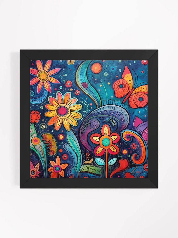 Colorful Flowers and Butterflies Whimsical Wall Art product image (1)