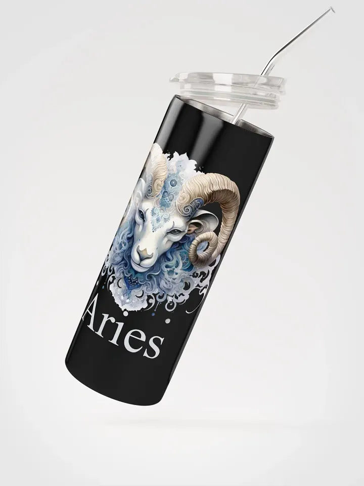 Astrology Delight: Aries Illustrated Zodiac Stainless Steel Tumbler - Reusable, Stylish, and Eco-Friendly! ♈ product image (2)