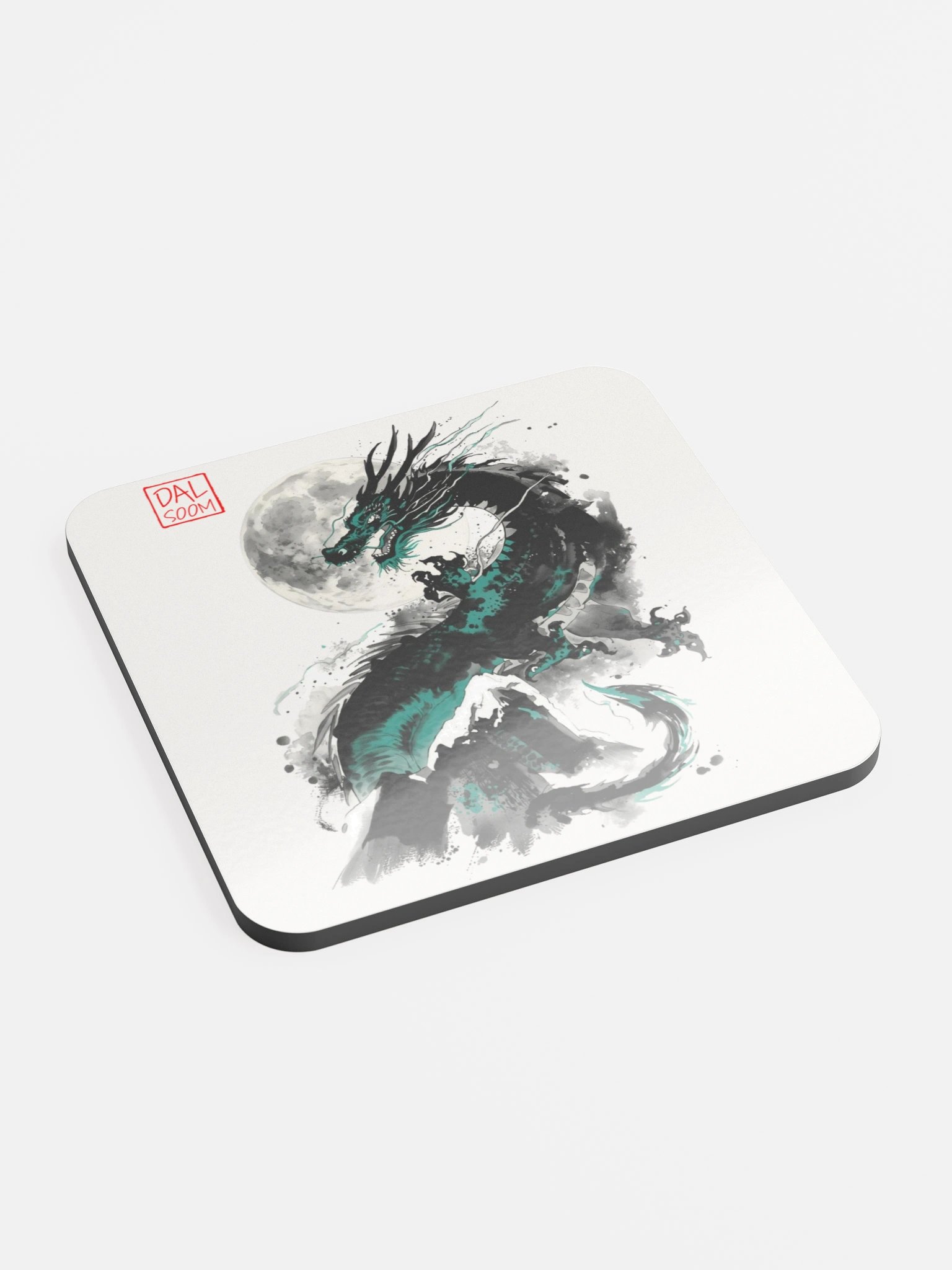 Moonlit Dragon Glossed Cork Coaster product image (2)