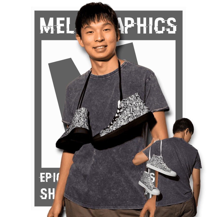 Dark Space Scribble - Men's High Tops | #MadeByMELO product image (11)