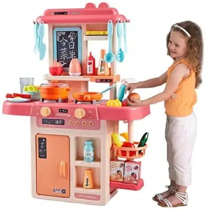 Kitchen Set for Kids Girl 42-Piece , Smoky, Music,Real Water Tap product image (4)