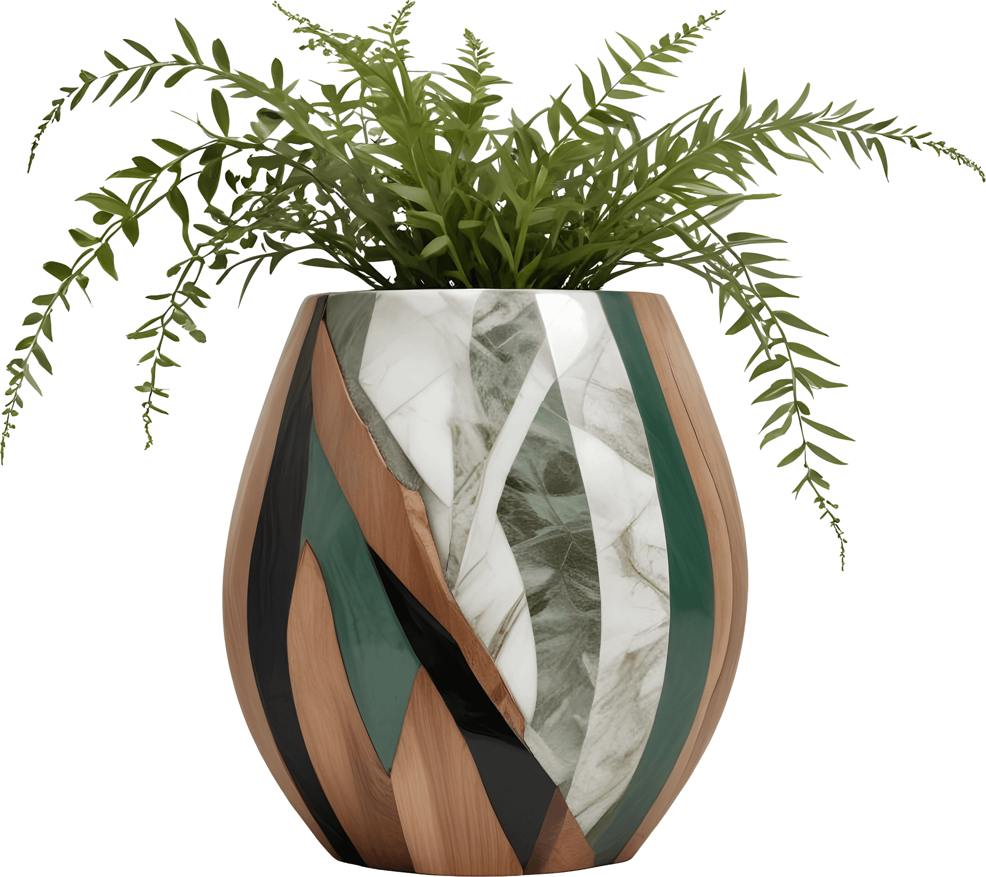 Organic Luxe – Art Deco Fern Vase PNG product image (1)