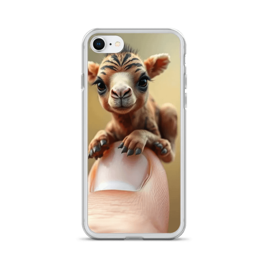 Tiny Baby Camel on a Finger Clear iPhone Case product image (24)