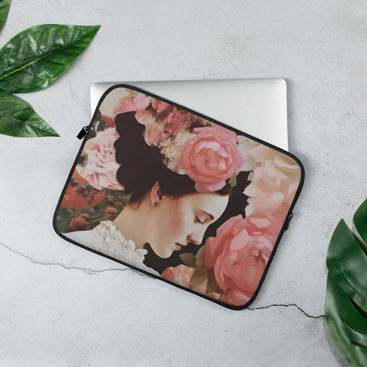 Vintage Lady Floral Elegance Laptop Sleeve product image (2)