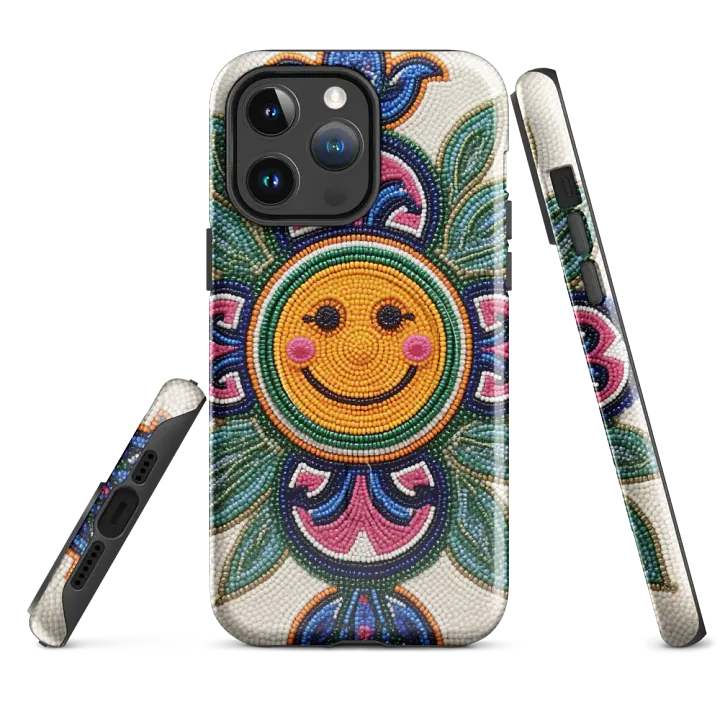 Smiley Face with Flowers iPhone® Tough Case product image (4)