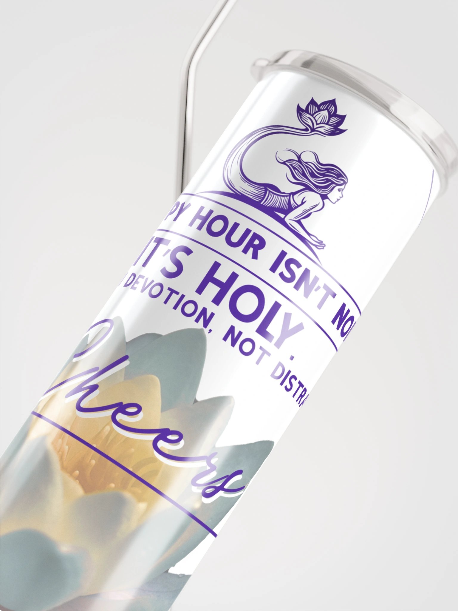 🪷🌅 Temple Tending Toast — White Stainless Steel Tumbler product image (4)