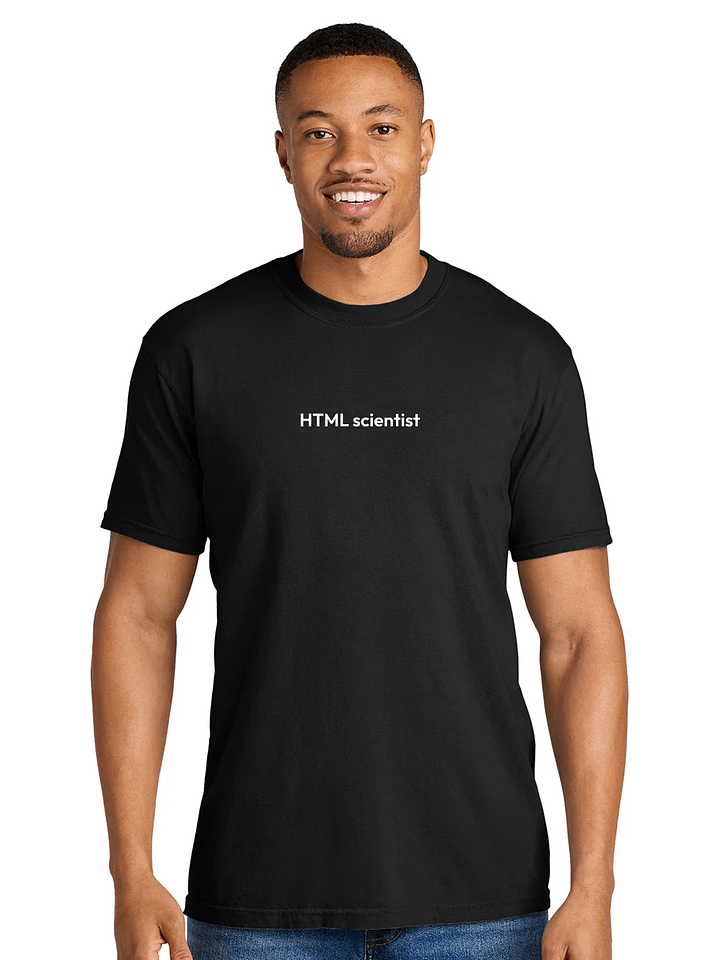 HTML scientist t-shirt product image (1)