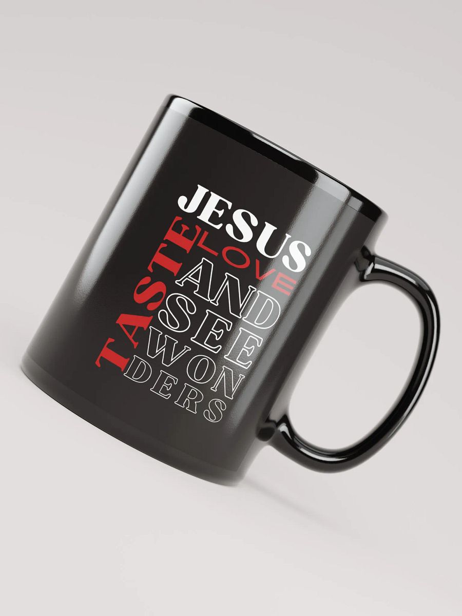 Taste JESUS Love Black Gloss Ceramic Mug product image (5)