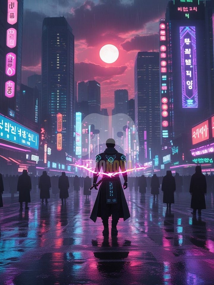 Eclipse Over Arcade City | Square Digital Art Set (1120 x 1120 px, PNG + PDF) product image (1)