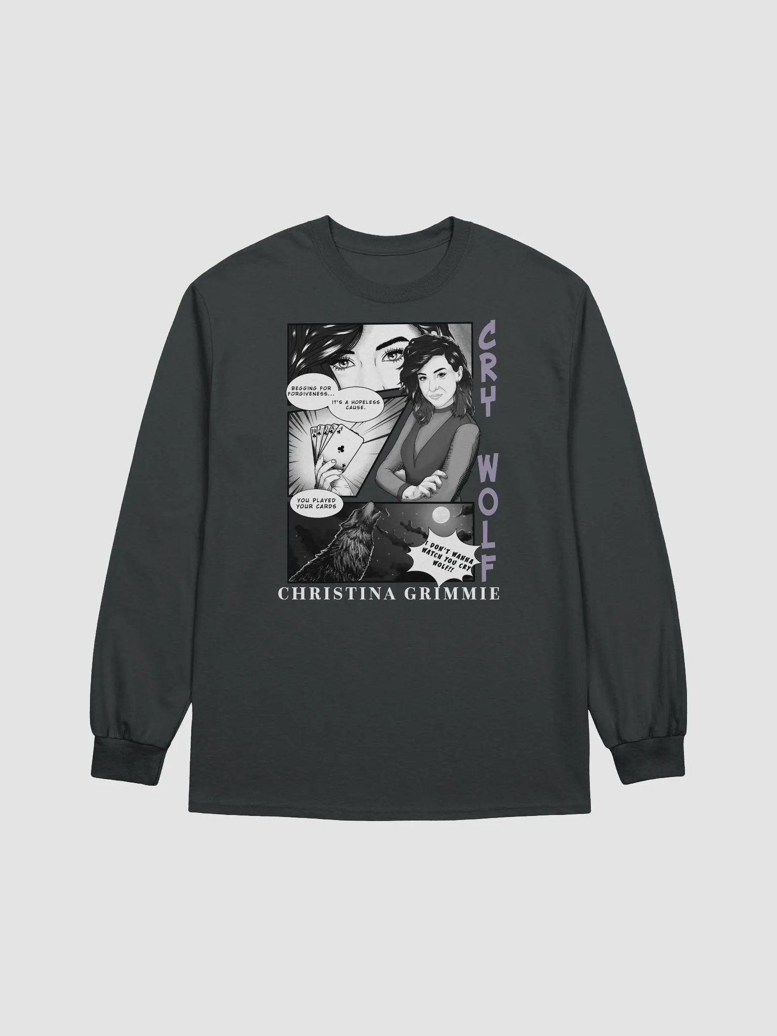 Cry Wolf Comic - Long Sleeve Black Tee product image (2)