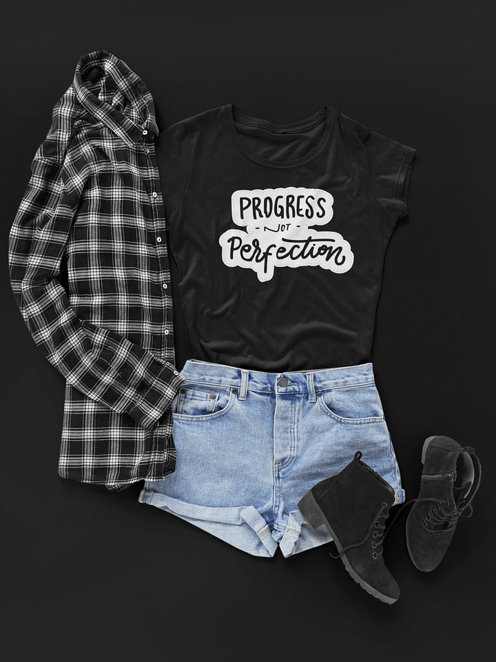 Progress Not Perfection Black Unisex T-Shirt product image (1)
