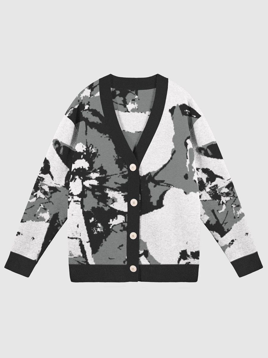 Miniaday Designs Abstract Floral Black and White Knitted Sweater Without Pocket product image (1)