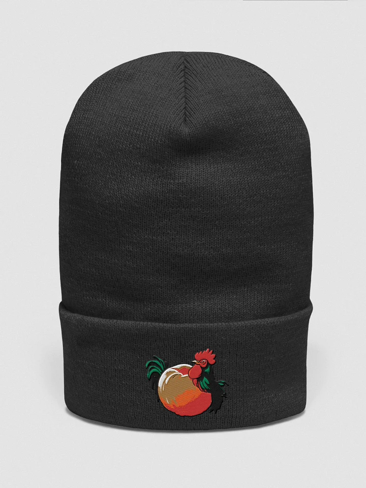 Embroidered Rooster cock In Peach Beenie product image (3)