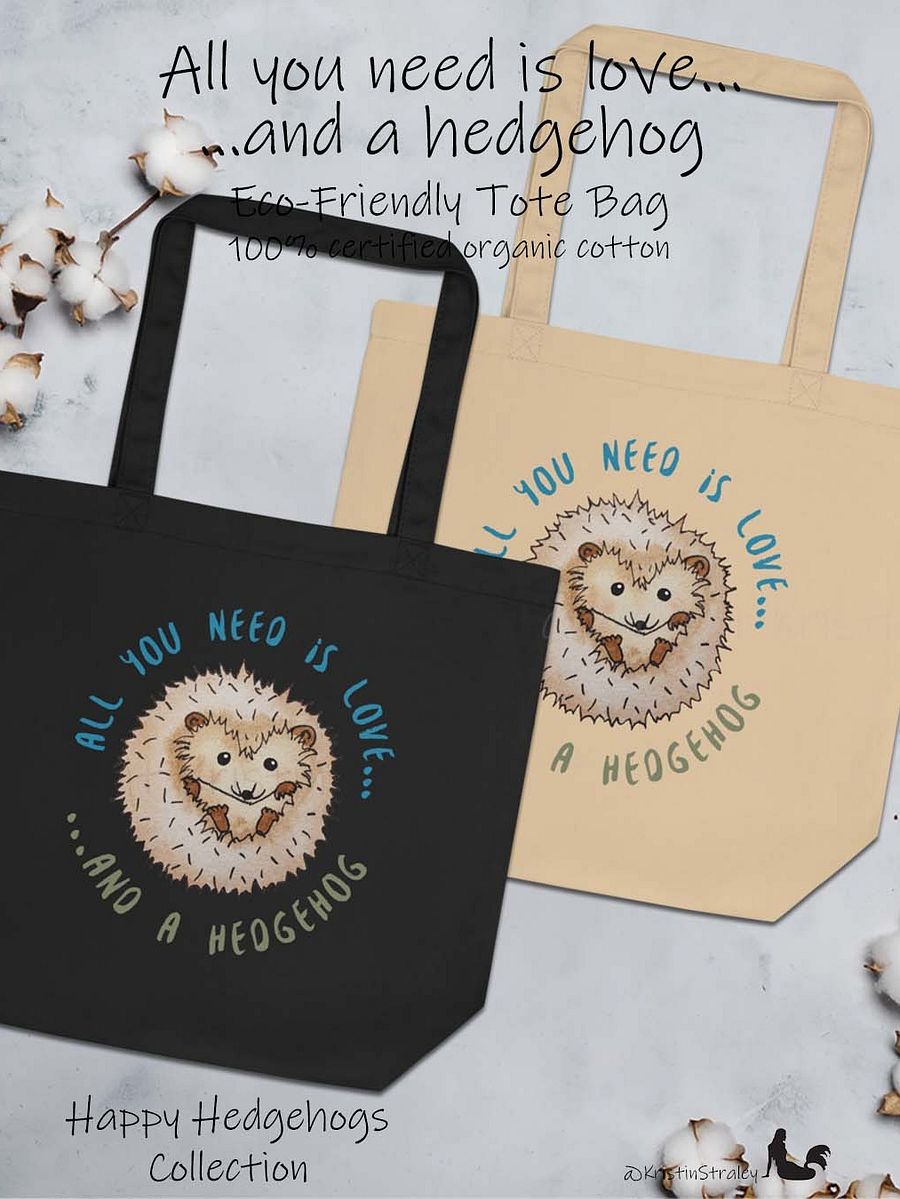 Hedgehog All You Need is Love... Eco Cotton Tote Bag product image (1)