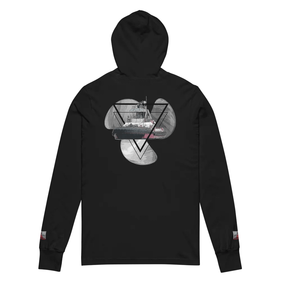 Three blade prop triangle Athena tug Sketch Hooded Tee product image (5)