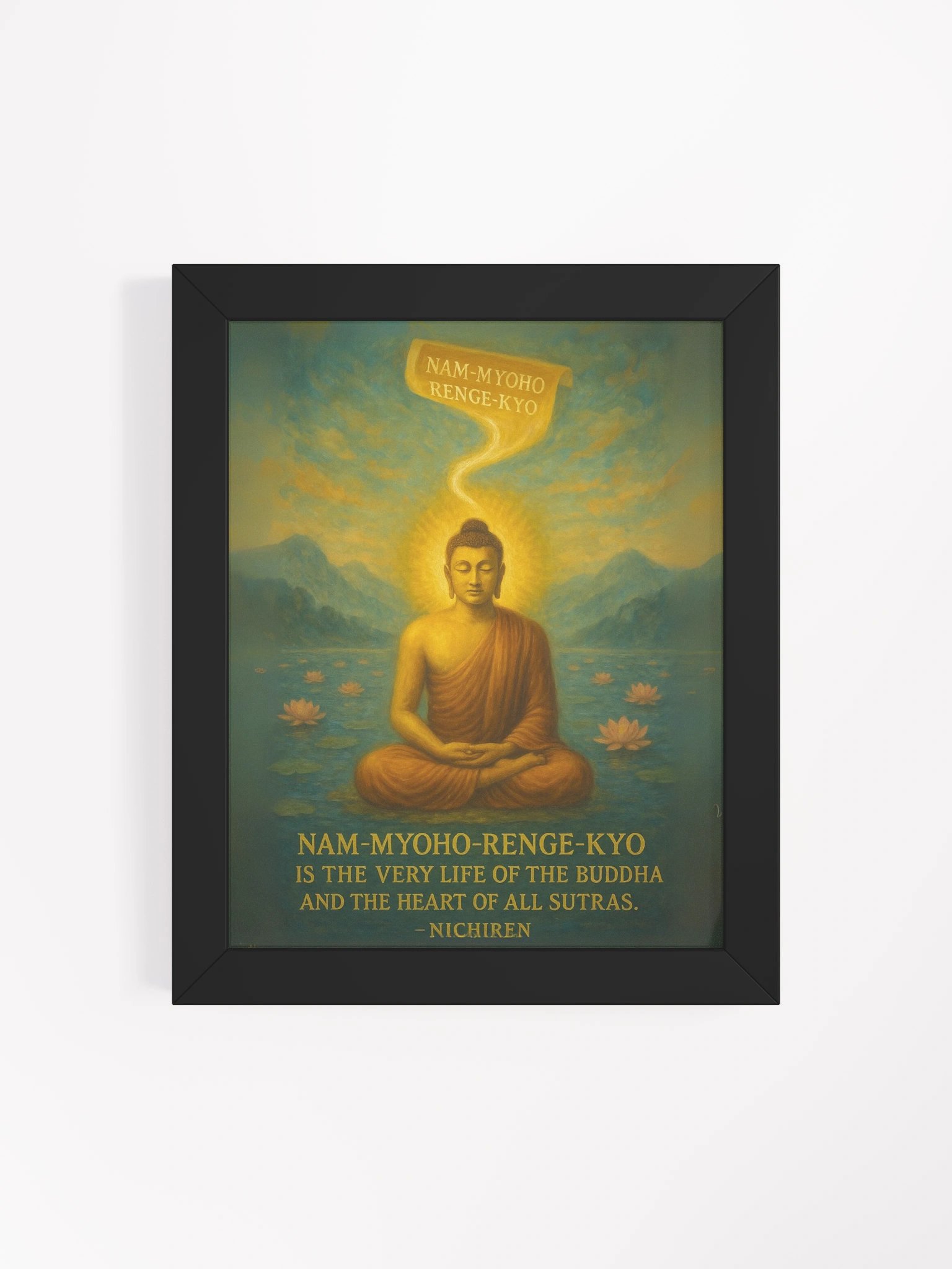 Nam-Myoho-Renge-Kyo Framed Poster – Nichiren Buddhism Art Print for Home, Altar, or Meditation Space product image (4)