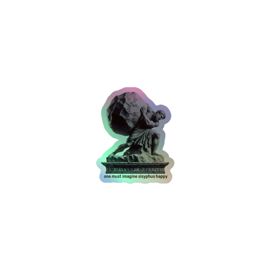 Imagine Sisyphus Happy Sticker - Icarus Absurd product image (1)