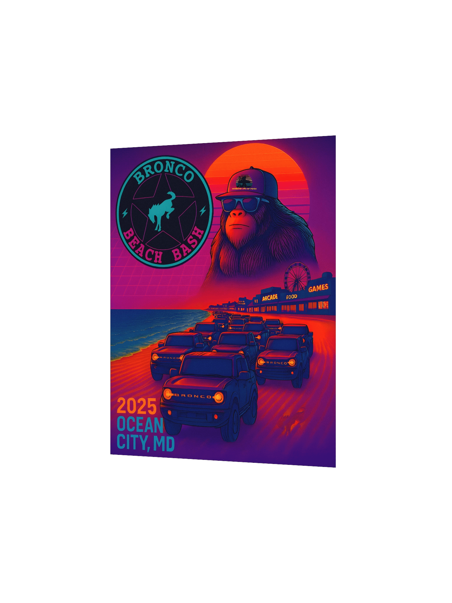 2025 Bronco Beach Bash Ocean City / Destination Bigfoot Bronco Collab | Official Event Collab Artwork By Jamie Castleberry product image (3)
