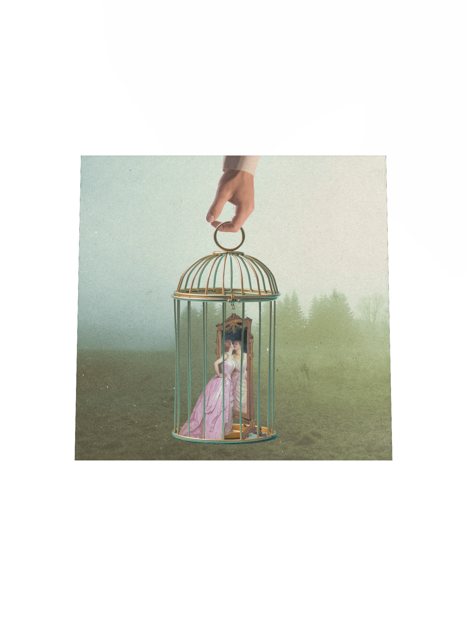 a shiny cage | square print product image (5)