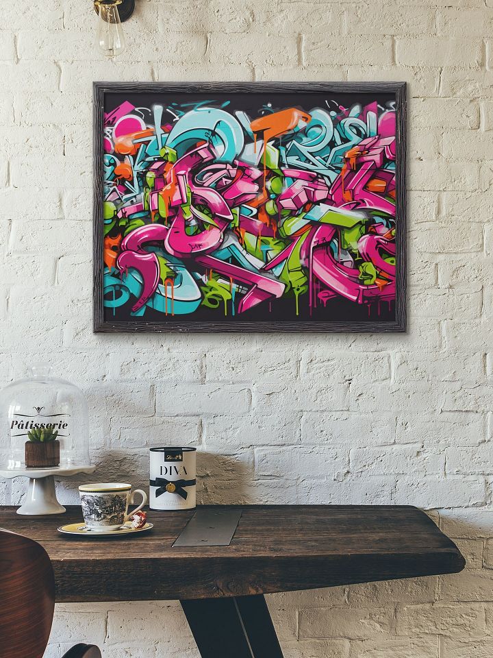 Vibrant Graffiti Artwork Print, Colorful Urban Street Art Poster, Bold Abstract Graffiti Wall Decor, Modern Pop Art, Expressive Home Art product image (2)