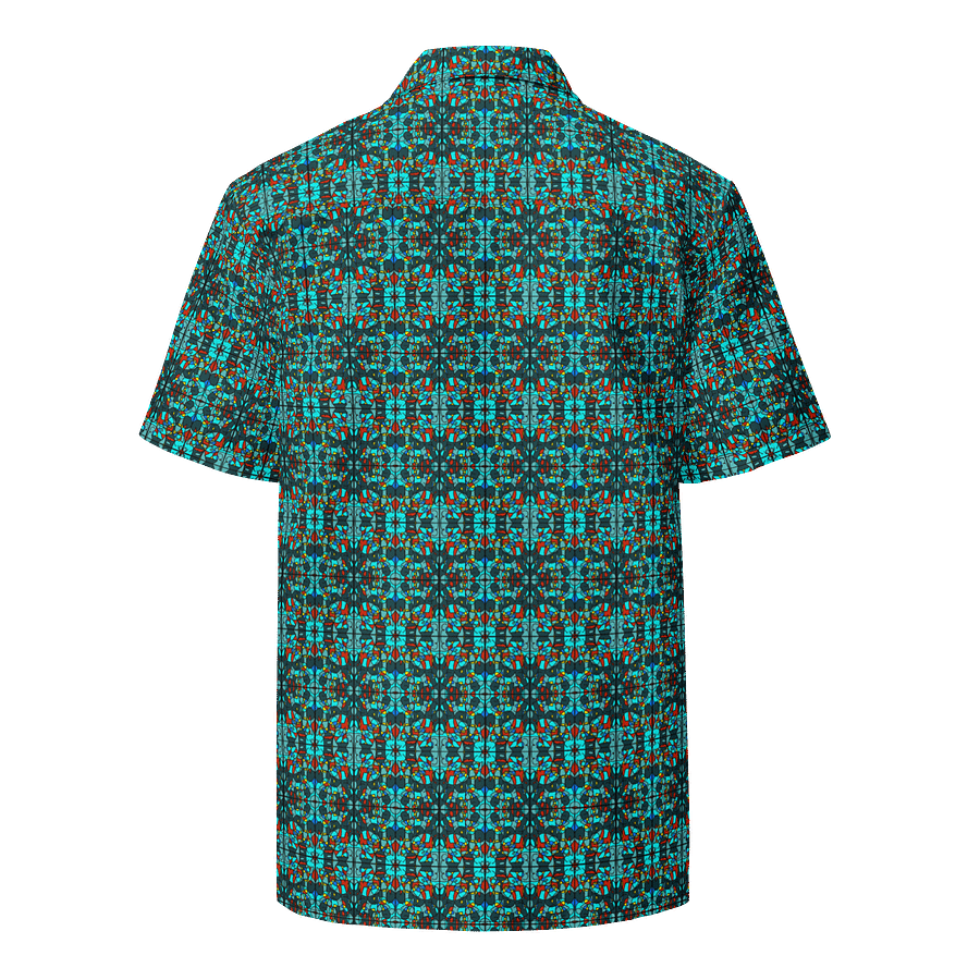 Turquoise Stained Glass – Vibrant Pattern Hawaiian Shirt product image (3)