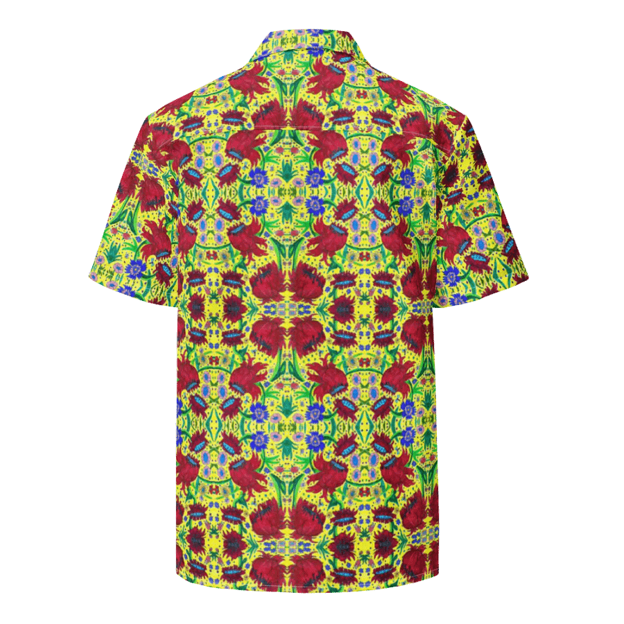 Abstract Red Flowers Unisex Hawaiian Shirt product image (8)