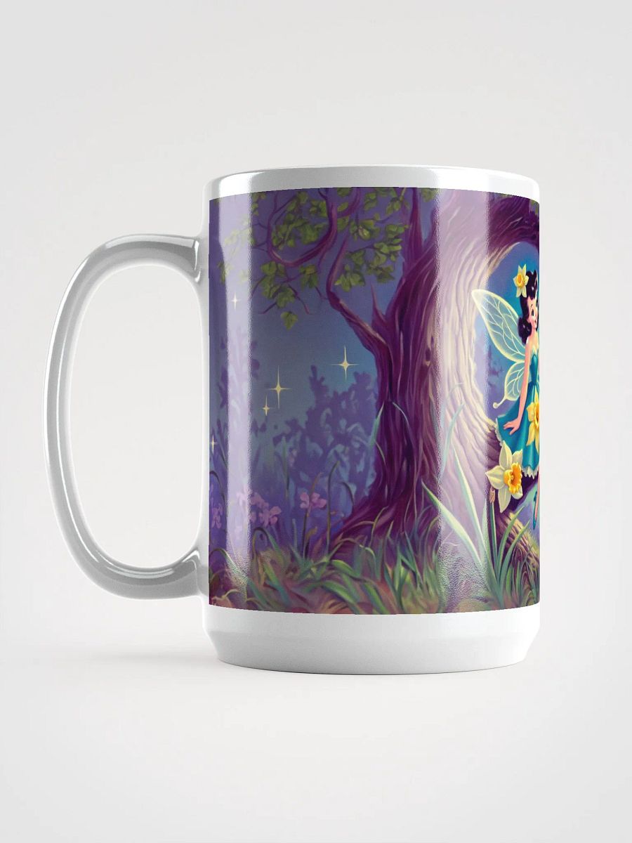 Daffodil Fairy and Owl Glossy White Mug product image (6)