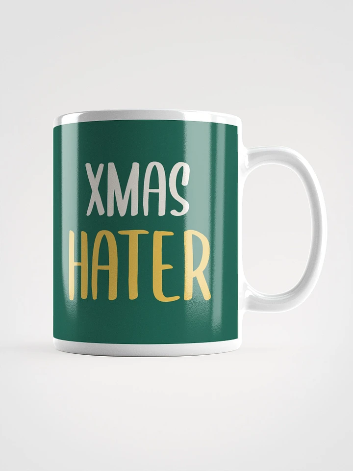 Xmas Hater Ceramic Mug - Humorous 11 oz or 15 oz Coffee Cup with Burning Tree Design product image (2)