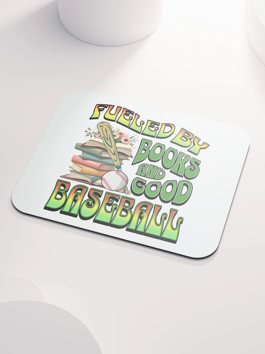 Fueled By Books And Good Baseball Mouse Pad product image (3)