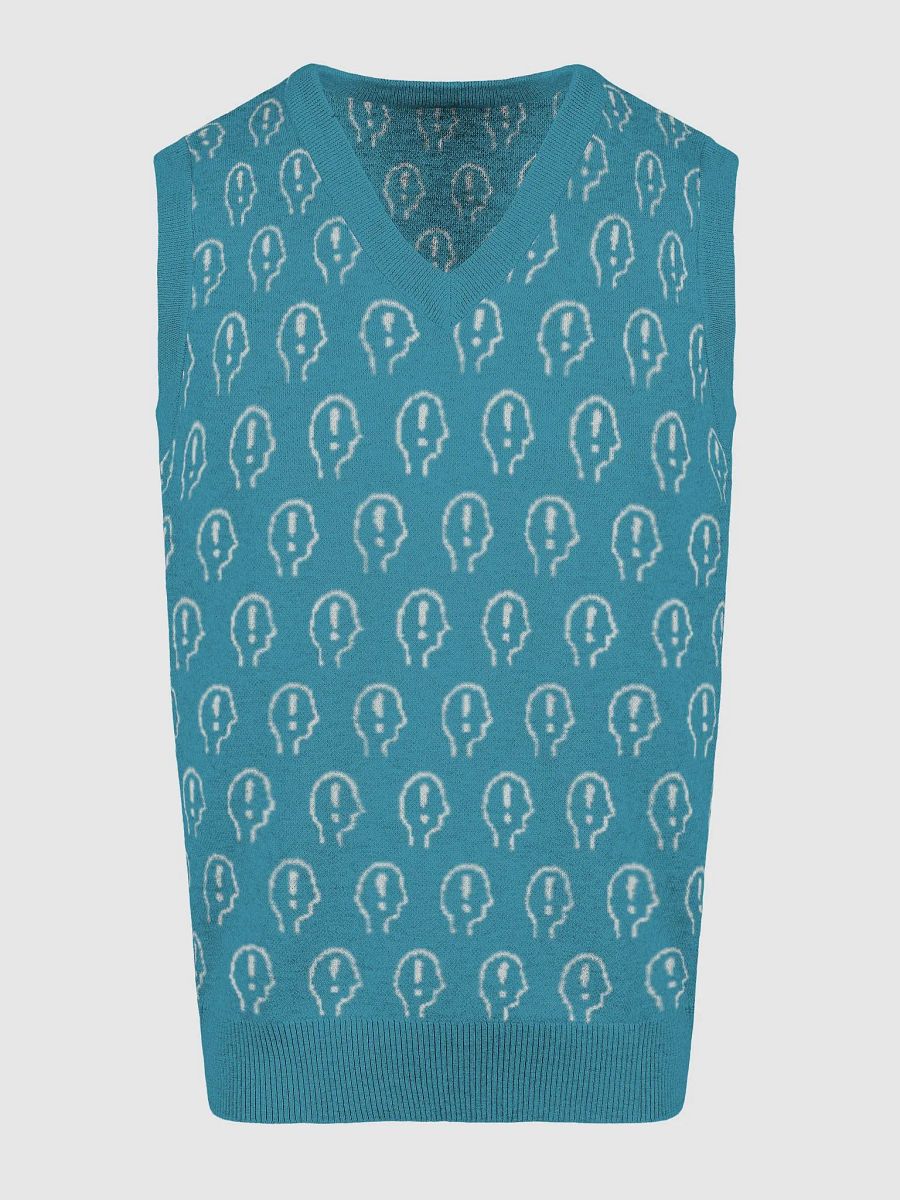 EXCLAIMING MENTALLY (duotone teal) knitwear vest product image (13)
