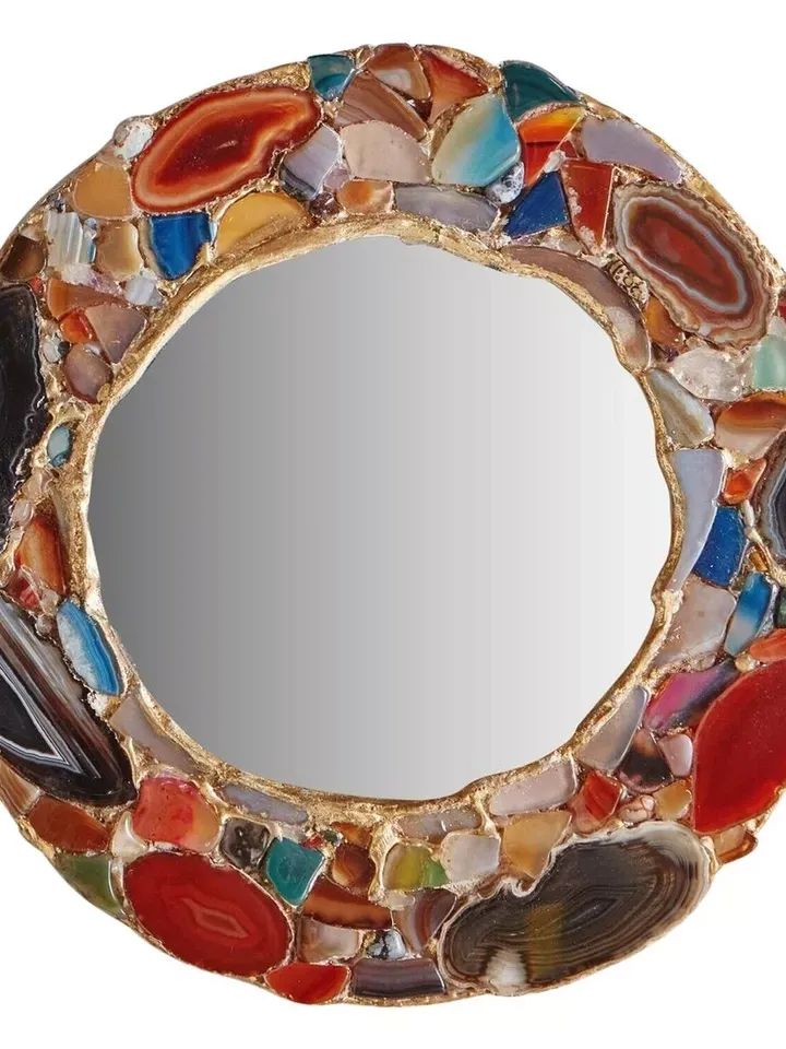 Agate Stone Mirror/Agate Wall Mirror/Hanging Mirror /Personalized Gift Handmade product image (2)