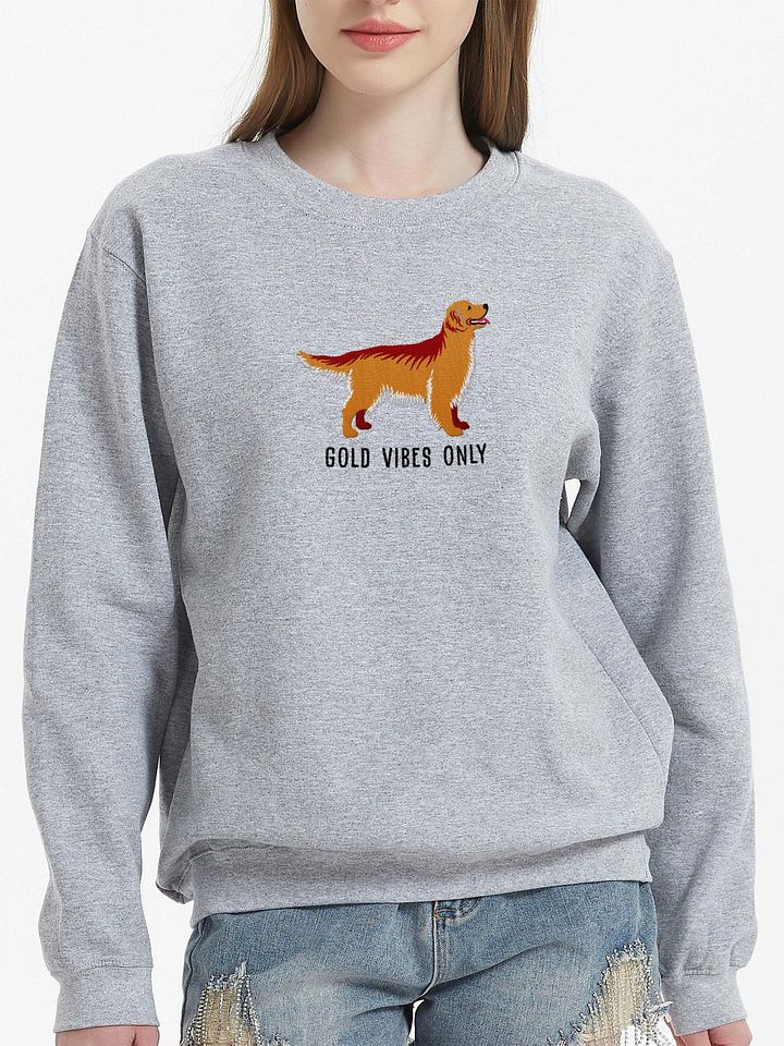 Gold Vibes Only Sweatshirt (Embroidered) of a Golden Retriever product image (2)