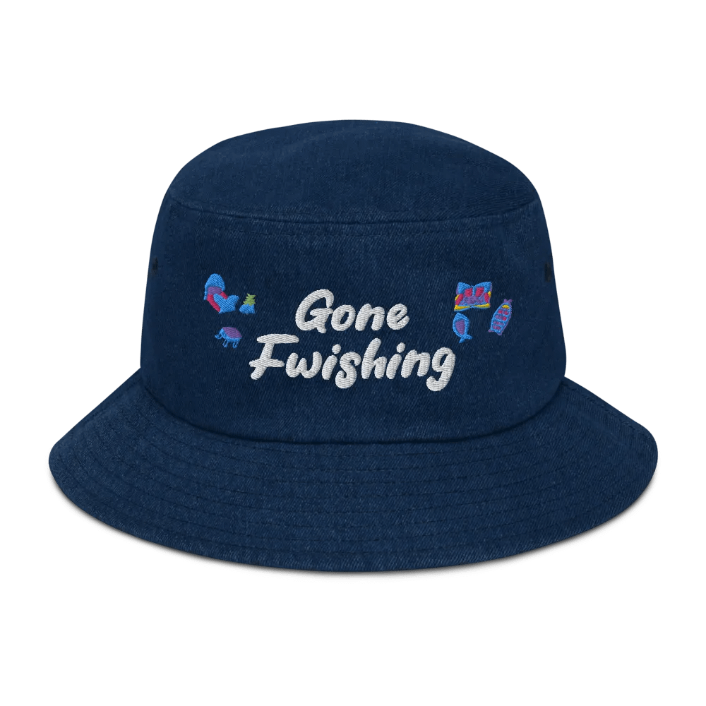Gone Fwishing Embroidered Denim Bucket Hat product image (21)