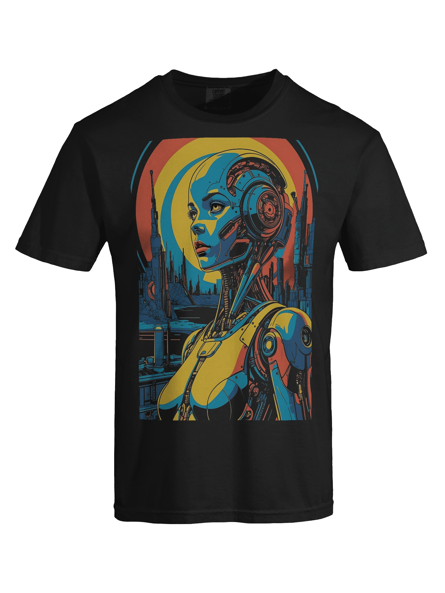 Retro-Futuristic Robot Empress Heavyweight T-Shirt product image (5)