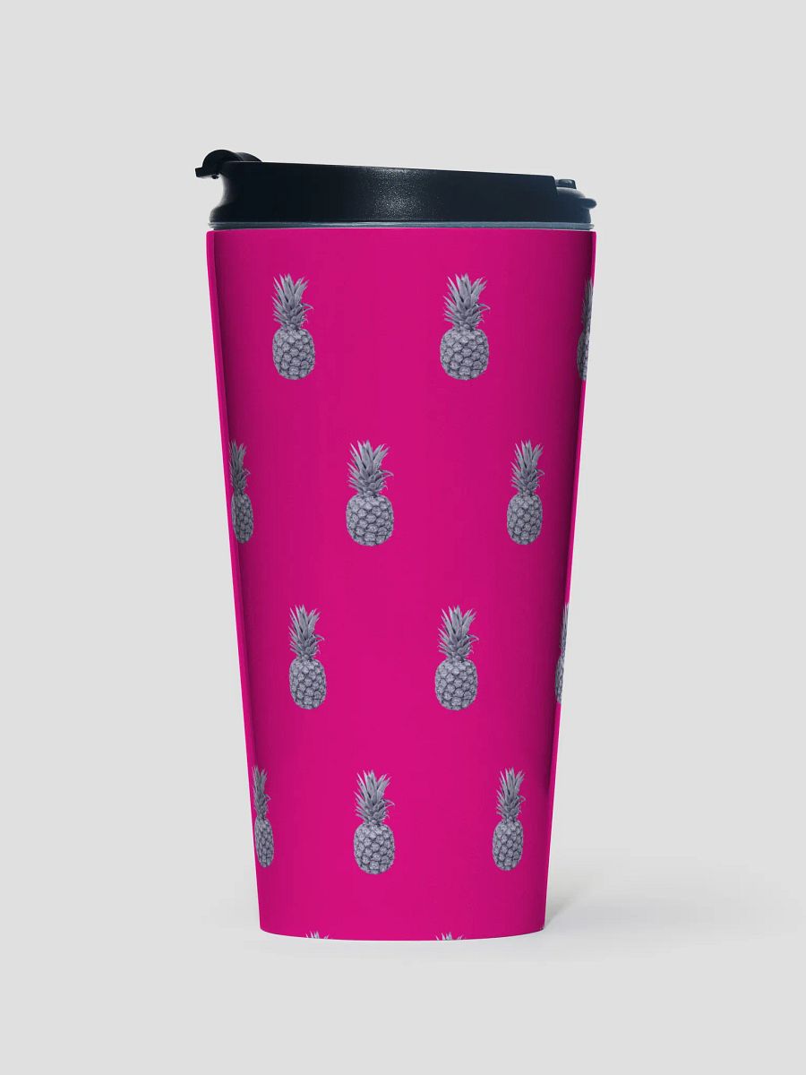 Magenta Monochrome Pineapple Stainless Steel Small Travel Mug product image (1)