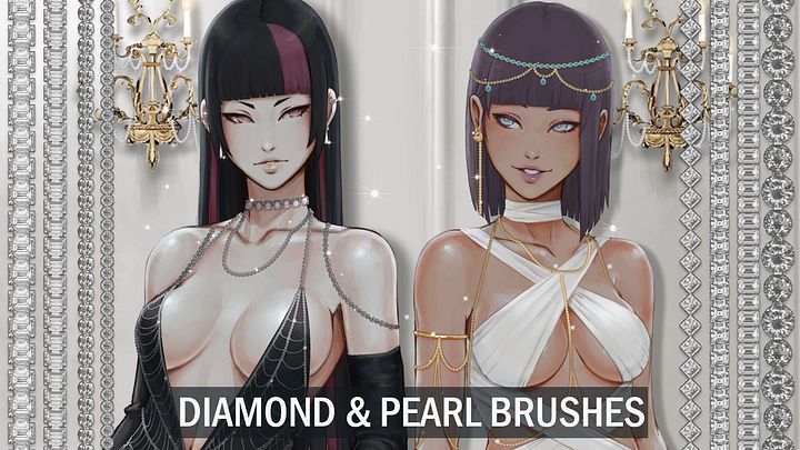 DIAMOND & PEARL BRUSHES + BONUS LAYER STYLES FOR PHOTOSHOP product image (2)