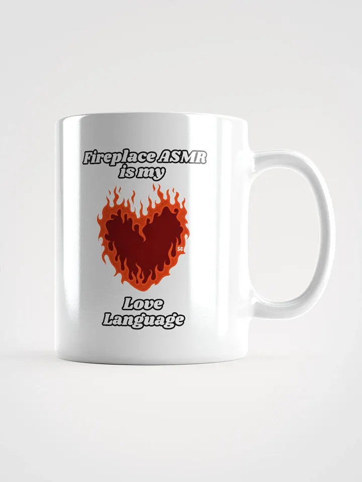 Flaming Heart - Fireplace ASMR is my Love Language | White Glossy Mug product image (1)