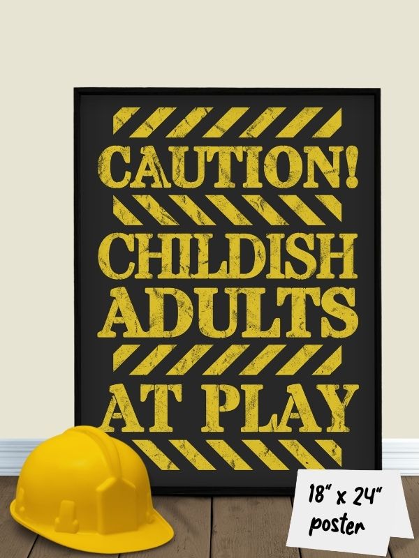 CAUTION SIGN GAME ROOM POSTER FOR BOARD GAMERS 18